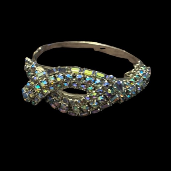 Rare Aurora Borealis Ribbon Rhinestone Bracelet - Picture 9 of 9